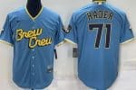 Milwaukee Brewers #71 Willy Adames Powder Blue City Cool Base Jersey