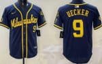 Milwaukee Brewers #9 Bob Uecker Navy Limited Jersey