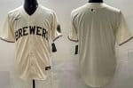 Milwaukee Brewers Blank Powder Cream Limited Jersey