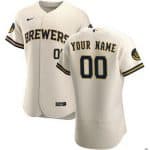 Milwaukee Brewers Customized Cream 50th Anniversary Authentic Jersey