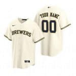 Milwaukee Brewers Customized Cream Alternate 2020 Cool Base Jersey