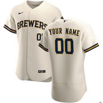 Milwaukee Brewers Customized Cream Authentic Jersey