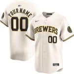 Milwaukee Brewers Customized Cream Limited Jersey
