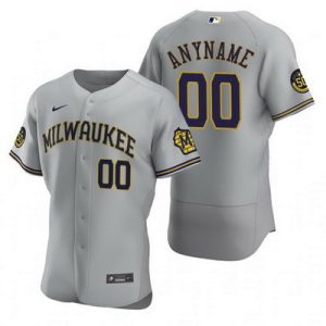 Milwaukee Brewers Customized Gray 50th Anniversary Authentic Jersey