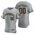 Milwaukee Brewers Customized Gray Authentic Jersey