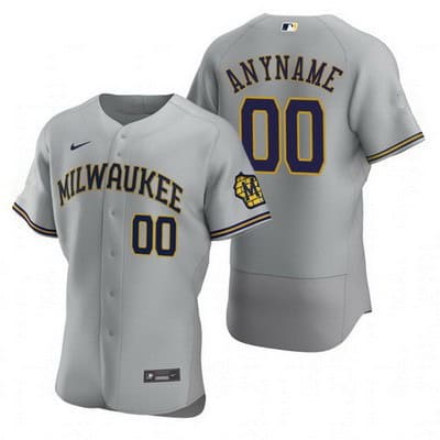 Milwaukee Brewers Customized Gray Authentic Jersey