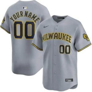 Milwaukee Brewers Customized Gray Limited Jersey