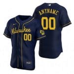 Milwaukee Brewers Customized Navy Authentic Jersey