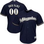 Milwaukee Brewers Customized Navy Blue 2 Cool Base Jersey