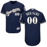 Milwaukee Brewers Customized Navy Blue FlexBase Jersey