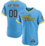 Milwaukee Brewers Customized Powder Blue 2022 City Connect Authentic Jersey