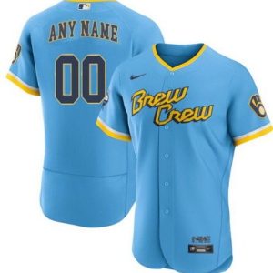 Milwaukee Brewers Customized Powder Blue 2022 City Connect Authentic Jersey