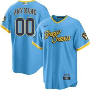 Milwaukee Brewers Customized Powder Blue 2022 City Connect Cool Base Jersey