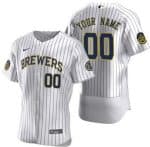 Milwaukee Brewers Customized White 50th Anniversary Authentic Jersey