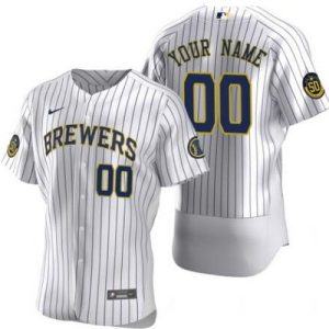 Milwaukee Brewers Customized White 50th Anniversary Authentic Jersey