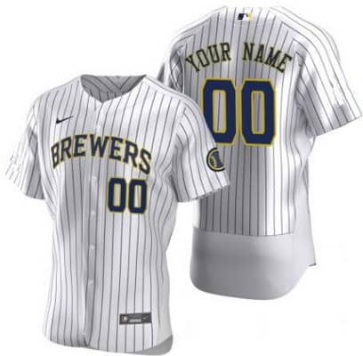 Milwaukee Brewers Customized White Authentic Jersey