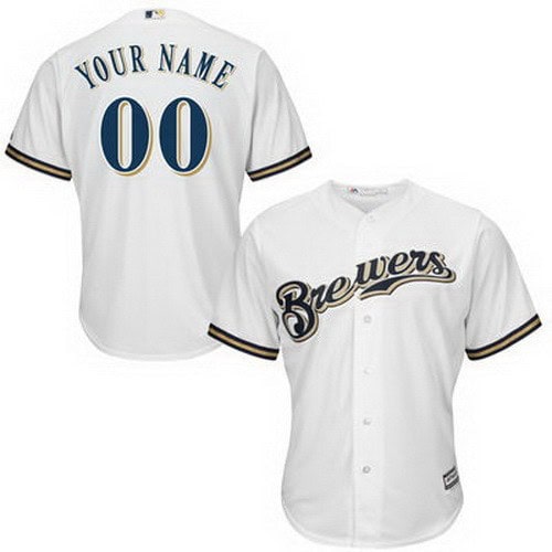 Milwaukee Brewers Customized White Cool Base Jersey