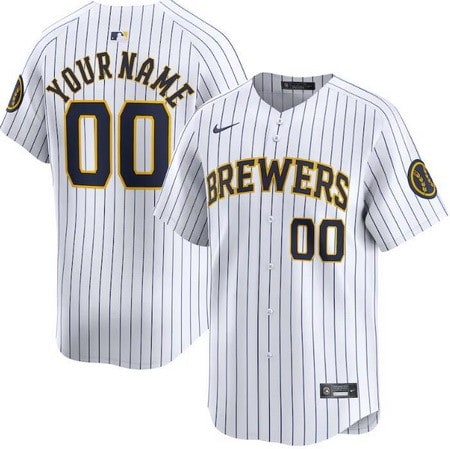 Milwaukee Brewers Customized White Limited Jersey