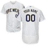 Milwaukee Brewers Customized White Stripes FlexBase Jersey