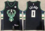 Milwaukee Bucks #0 Damian Lillard Black Icon Sponsor Swingman Jersey