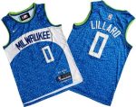 Milwaukee Bucks #0 Damian Lillard Blue 2023 City Icon Swingman Jersey