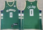 Milwaukee Bucks #0 Damian Lillard Green Icon Sponsor Swingman Jersey