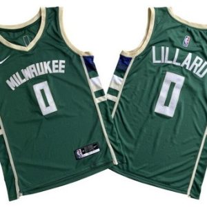 Milwaukee Bucks #0 Damian Lillard Green Icon Swingman Jersey