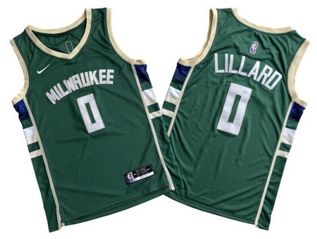 Milwaukee Bucks #0 Damian Lillard Green Icon Swingman Jersey