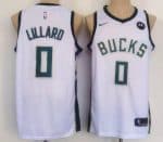 Milwaukee Bucks #0 Damian Lillard White Icon Sponsor Swingman Jersey