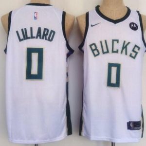 Milwaukee Bucks #0 Damian Lillard White Icon Sponsor Swingman Jersey