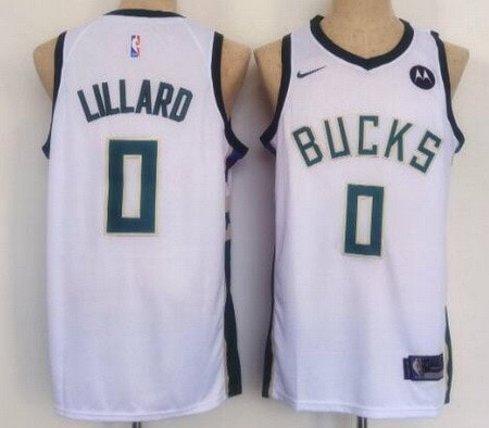 Milwaukee Bucks #0 Damian Lillard White Icon Sponsor Swingman Jersey