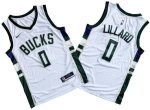 Milwaukee Bucks #0 Damian Lillard White Icon Swingman Jersey