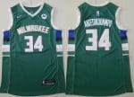 Milwaukee Bucks #34 Giannis Antetokounmpo Green Icon Sponsor Swingman Jersey