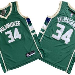 Milwaukee Bucks #34 Giannis Antetokounmpo Green Icon Swingman Jersey