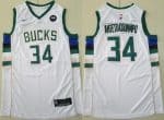 Milwaukee Bucks #34 Giannis Antetokounmpo White Icon Sponsor Swingman Jersey