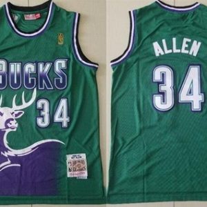 Milwaukee Bucks #34 Ray Allen Green 1996 Hollywood Classic Swingman Jersey