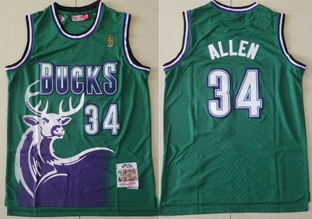 Milwaukee Bucks #34 Ray Allen Green 1996 Hollywood Classic Swingman Jersey