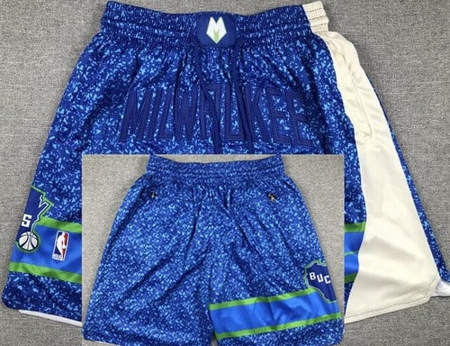 Milwaukee Bucks Blue 2023 City Just Don Shorts