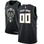 Milwaukee Bucks Custom Black Icon Hot Press Jersey