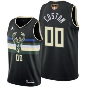 Milwaukee Bucks Custom Black Statement 2021 Finals Icon Hot Press Jersey