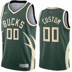 Milwaukee Bucks Custom Green 2021 Earned Icon Hot Press Jersey