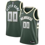 Milwaukee Bucks Custom Green Icon Hot Press Jersey