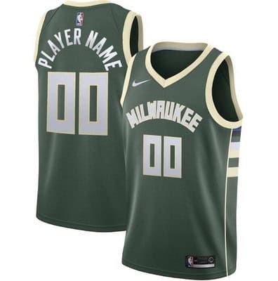 Milwaukee Bucks Custom Green Icon Hot Press Jersey