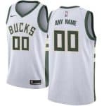Milwaukee Bucks Custom White Icon Hot Press Jersey