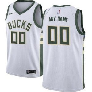 Milwaukee Bucks Custom White Icon Hot Press Jersey