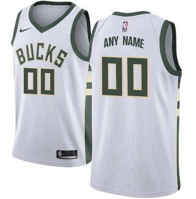 Milwaukee Bucks Custom White Icon Hot Press Jersey