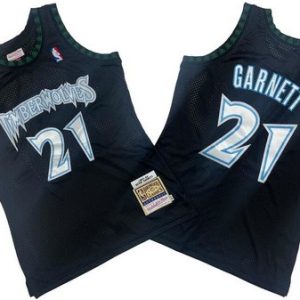 Minnesota Timberwolves #21 Kevin Garnett Black 1997 Throwback Swingman Jersey