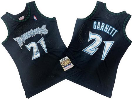 Minnesota Timberwolves #21 Kevin Garnett Black 1997 Throwback Swingman Jersey