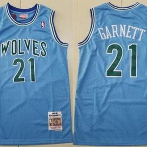 Minnesota Timberwolves #21 Kevin Garnett Blue 1995 Throwback Swingman Jersey