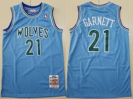Minnesota Timberwolves #21 Kevin Garnett Blue 1995 Throwback Swingman Jersey